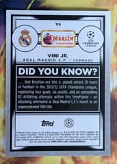2022-23 Topps Merlin UEFA Club Competitions – Vinicius Junior #118 Neon Green…