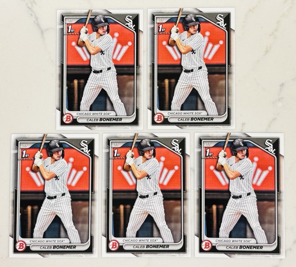 Caleb Bonemer 1st Bowman Draft 2024 BD-31 Chicago White Sox Prospect Lot (5)