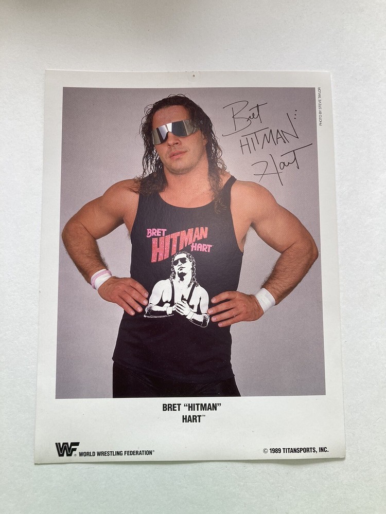 Vintage WWF Promo Photo Bret Hitman Hart 1989 Picture Titan Sports