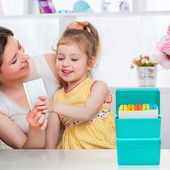 3×5 Index Card Holder Organizer Teal Index Cards and Dividers Included