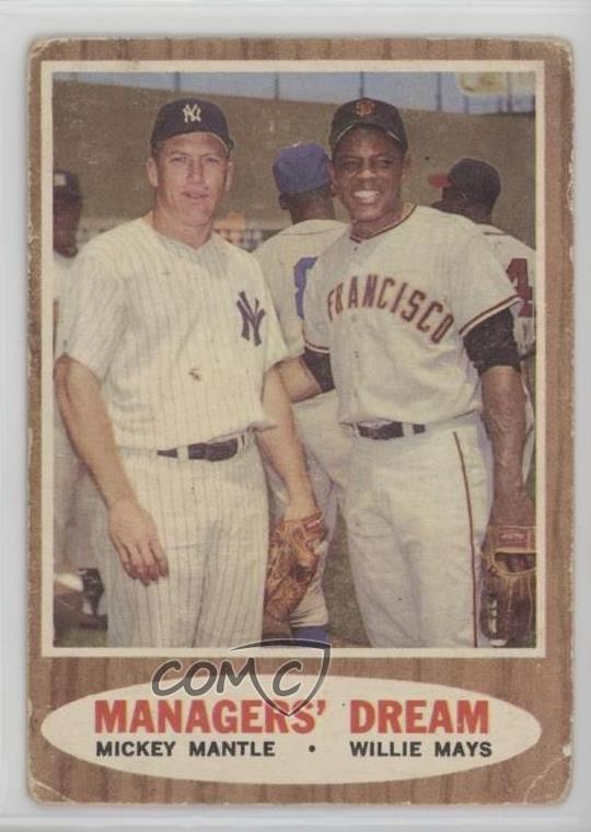 1962 Topps Mickey Mantle Willie Mays Hank Aaron Elston Howard #18 HOF n8a