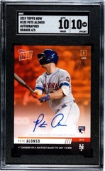 PETE ALONSO 2019 Topps Now #32E 4/5 Orange RC SGC 10 GM GEM MINT 10 Auto METS