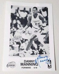 Danny Manning Auto Autograph 5×7 B/W Photo Hand Signed No COA Clippers