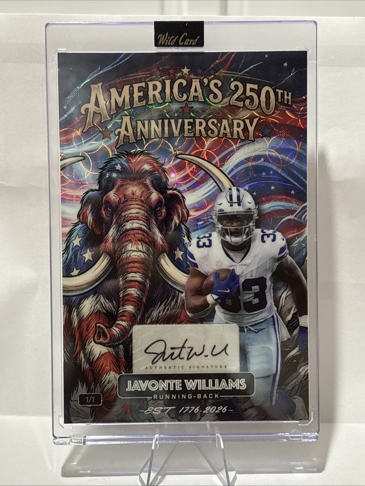 2026 Wildcard America’s 250th Anniversary Javonte Williams 1/1 Auto Mammoth