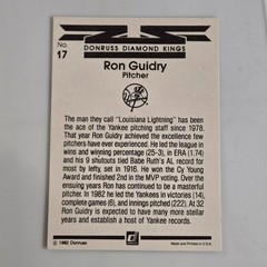 Ron Guidry Yankees 1983 Donruss Diamond Kings #17