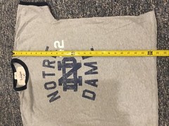 League Notre Dame ND 42 Gray Blue Ringer T-Shirt Adult Small Classic Fit EUC