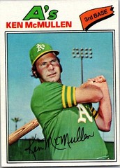 1977 Topps #181 Ken McMullen Oakland Athletics Free Shipping!