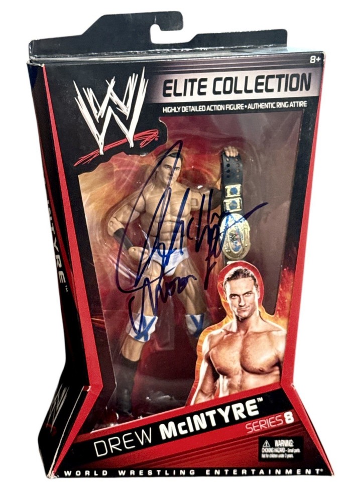 WWE DREW MCINTYRE SIGNED ELITE COLLECTION SERIES 8 TOY WITH JSA COA VERY RARE