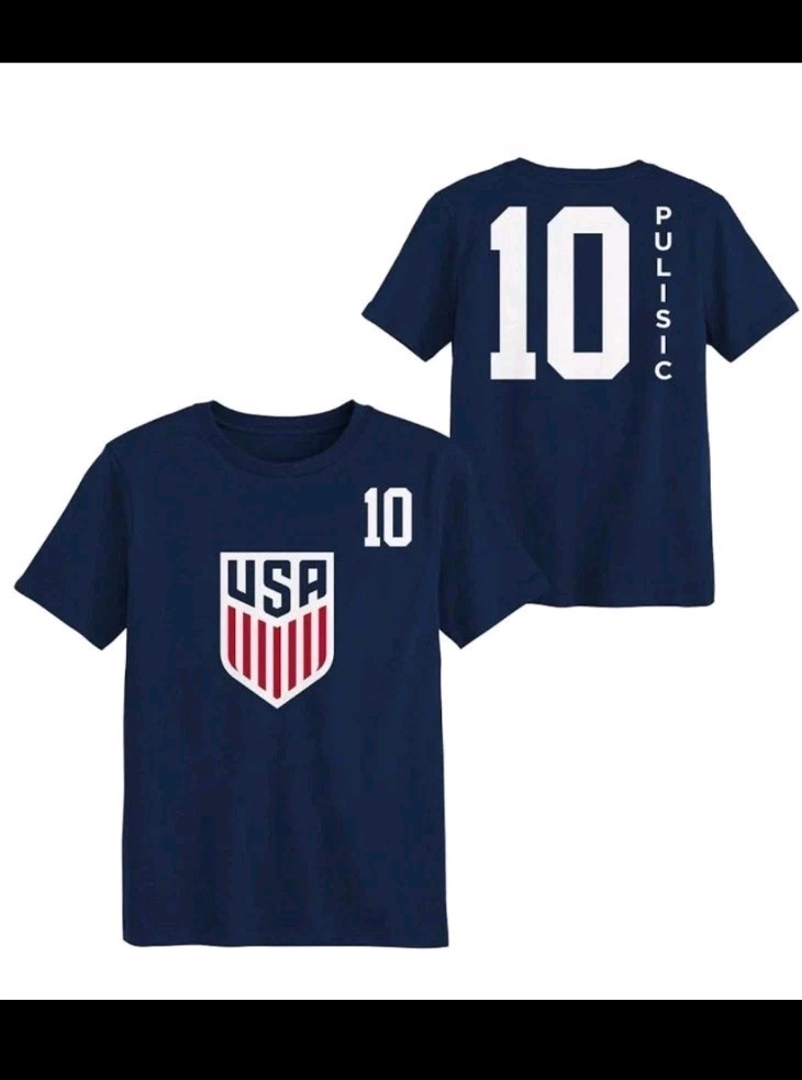 2026 USA Soccer Navy Blue T Shirt #10 CHRISTIAN PULISIC Adult M New World Cup