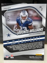 JAVONTE WILLIAMS 2025 Panini PRIZM Black Stars 1/1 #1 Dallas Cowboys