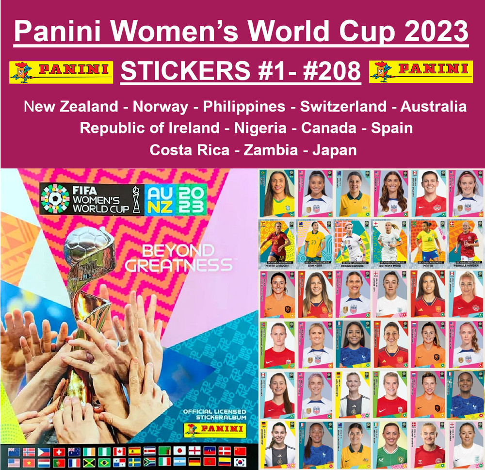 ** USA Seller ** Panini FIFA Women&rsquo;s World Cup 2023 – Stickers #1-#208