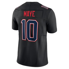 New Patriots Men&rsquo;s #10 Drake Maye Carbon Black Game All Stitched Jersey NWT=