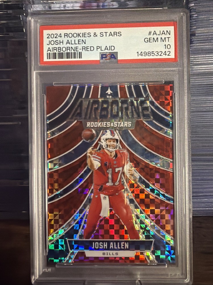 Panini 2024 Rookies & Stars Josh Allen Airborne Red Plaid #A-JAN PSA 10 Bills