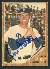 Ron Fairly Signed Auto 1962 Topps Los Angeles Dodgers Card #375