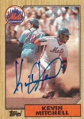Kevin Mitchell Signed 1987 Topps Mets Baseball Rookie Card #653 RC MVP Autograph