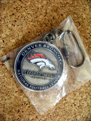 Denver Broncos Mile High Stadium key ring with carabiner metal AIBM
