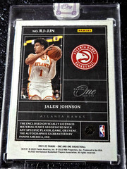 2021-22 Jalen Johnson Panini One and One Prime Rookie Jersey Autographs Red /25