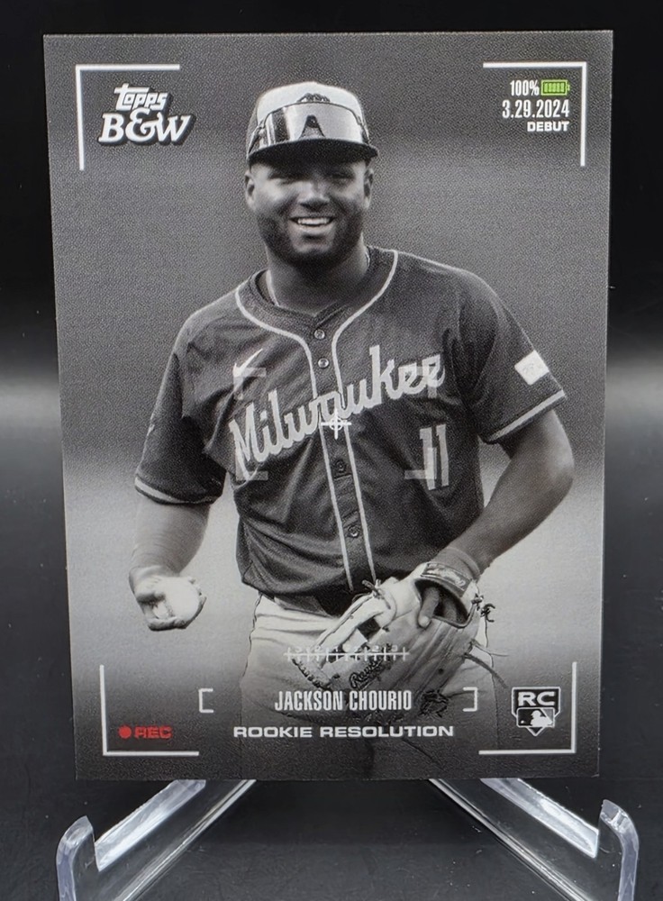 JACKSON CHOURIO 2024 Topps Black & White Rookie Resolution #RR3 Brewers (RC) 🔥