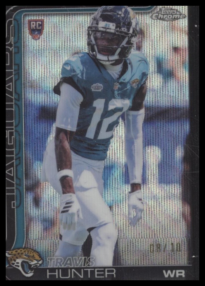 2025 Topps Chrome #332 Travis Hunter Black Wave Refractor #/10