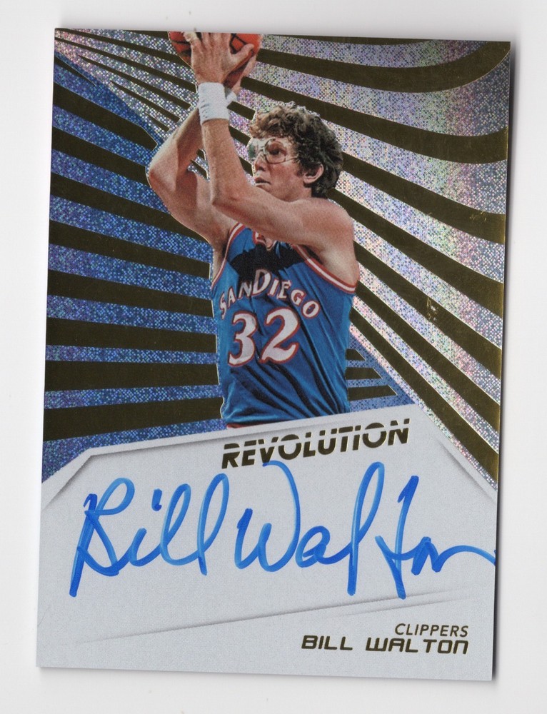 Bill Walton 2018-19 Panini Revolution Autograph Card On Card Auto HOF