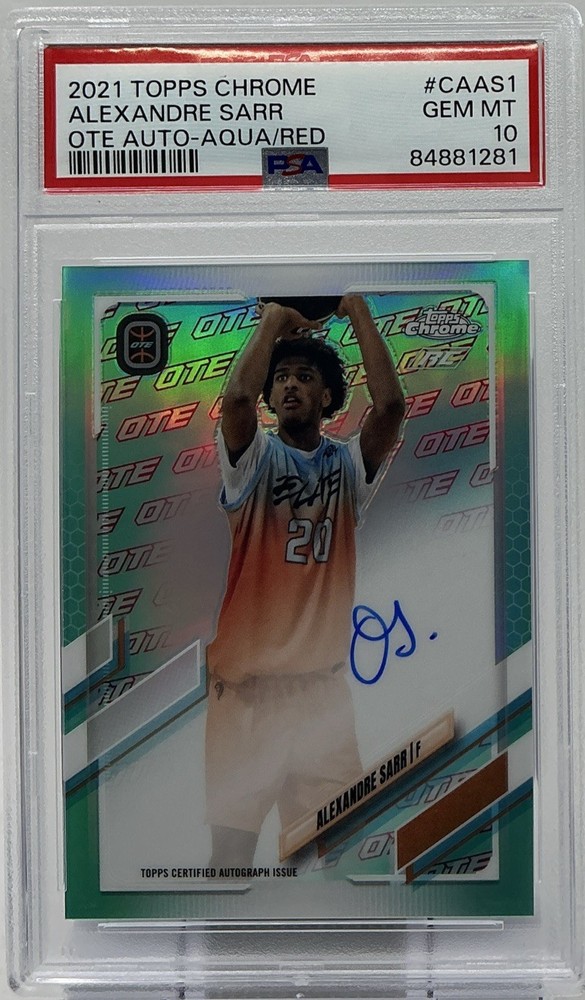 Alexandre Sarr Rookie Auto PSA 10- 2021 Topps Chrome OTE ‘Aqua’ /99 -Wizards