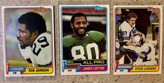 Topps 1981 Topps NFL 3-Card Lot Ron Johnson Lofton Largent #278 #430 #271