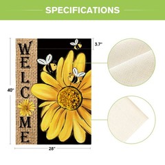 AVOIN colorlife Spring Summer Bee Sunflower House Size-28 x 40&Prime;, Multicolor