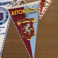 Lot Of Vintage European Football Cub Pennants Paris Nottingham Aston Villa Koln