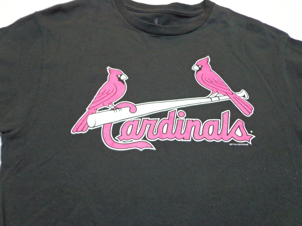 St Louis Cardinals Black Soft As A Grape T Shirt Size Adult Medium