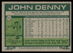 John Denny 1977 Topps #541 St. Louis Cardinals