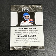 2024 Leaf Collective Metal #20A-KMT KaMario Taylor Light Blue Shimmer Auto /20