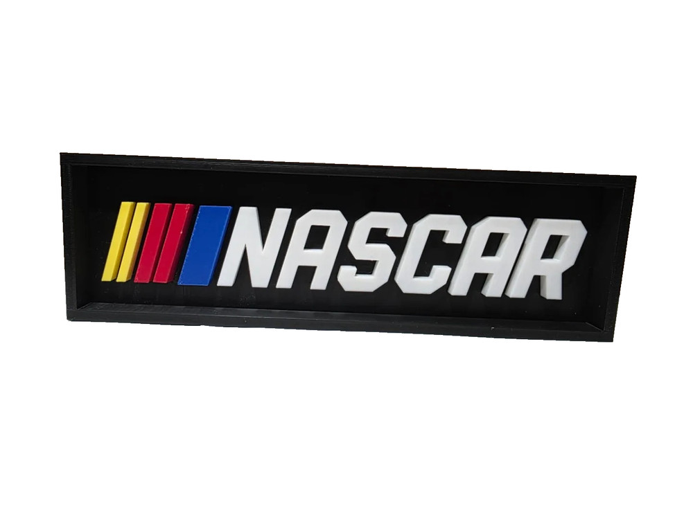 NASCAR 3D Printed Logo Desk Shelf Sign Man Cave Garage Office Decor Racing Fan
