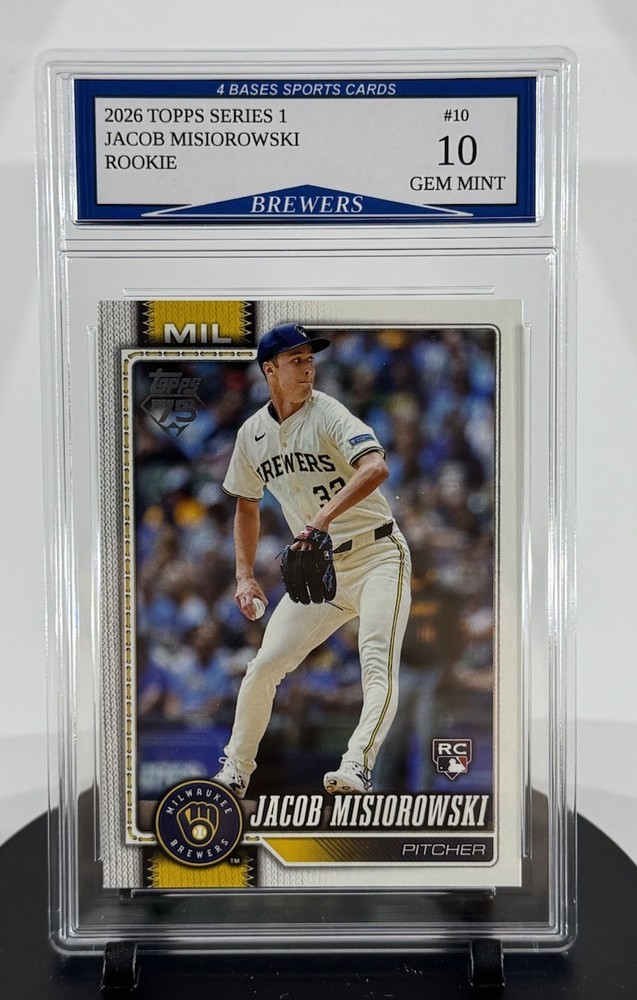 2026 Topps Jacob Misiorowski Milwaukee Brewers Rookie Card #10 Gem Mint 10