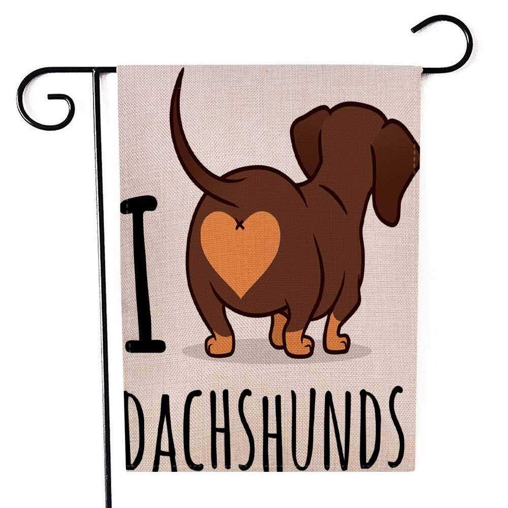 EMMTEEY Dachshund Art Garden Flag Double Sided Burlap 12.5X18, Multi 3