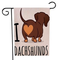 EMMTEEY Dachshund Art Garden Flag Double Sided Burlap 12.5X18, Multi 3