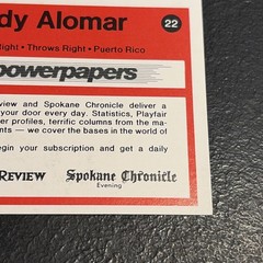 Sandy Alomar Jr 1984 Spokane Indians SGA Minor League Rookie Card RC 1st Card