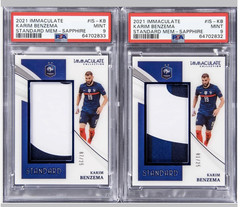 Karim Benzema 2021 Immaculate Sapphire #IS-KB /25 Patch PSA 9 Pair of 2
