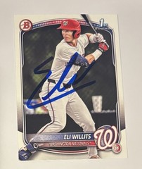 Eli Willits Signed 2025 1st Bowman Card Autographed Washington Nationals