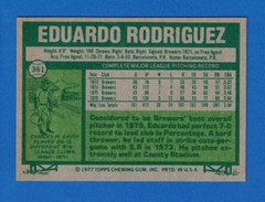 1977 Topps #361 Eduardo Rodriguez NM-MT+ MINT Milwaukee Brewers