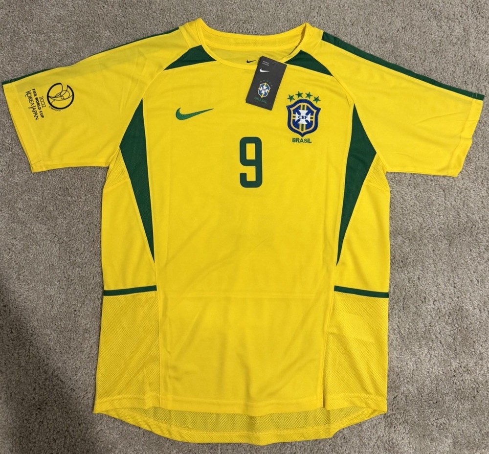 2002 “R9” Ronaldo Brazil World Cup Home Jersey Sz- L