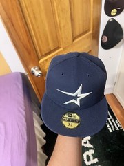 Navy blue 7 5/8 New Era 59Fifty Houston Astros Gray Brim