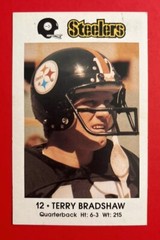 1982 PITTSBURGH STEELERS TERRY BRADSHAW Police Safety Football Card NFL HOF Vtg