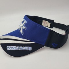 Kentucky Wildcats Visor Hat Adjustable 47 Brand Blue Black White NCAA Logo Men
