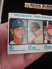 1973 Mike Schmidt/ Ron Cey/ Hilton Topps Baseball #615 RC Rookie Card Vintage