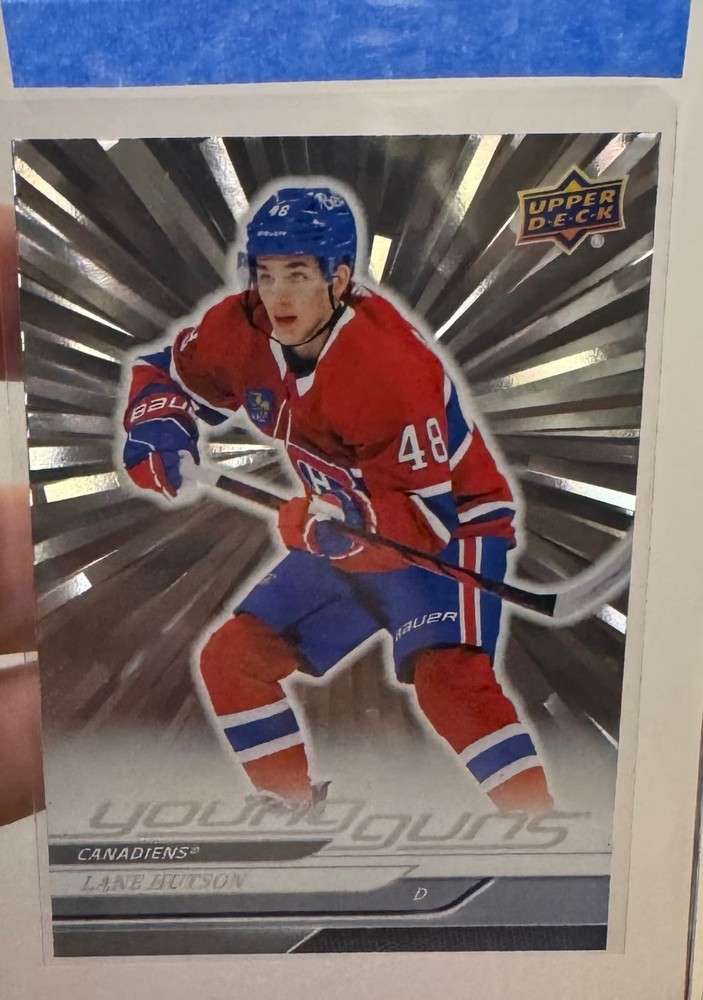 LANE HUTSON 2024-25 UPPER DECK SERIES 1 YOUNG GUNS OUTBURST SILVER RC #229