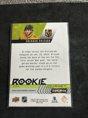 2024-25 Upper Deck Synergy – Rookie Journey Brendan Brisson RJ-4 Home Green /199