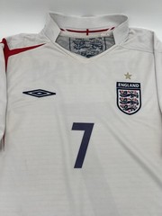 England 2005/2007 Home David Beckham #7 Authentic Umbro Jersey XL White Red Navy
