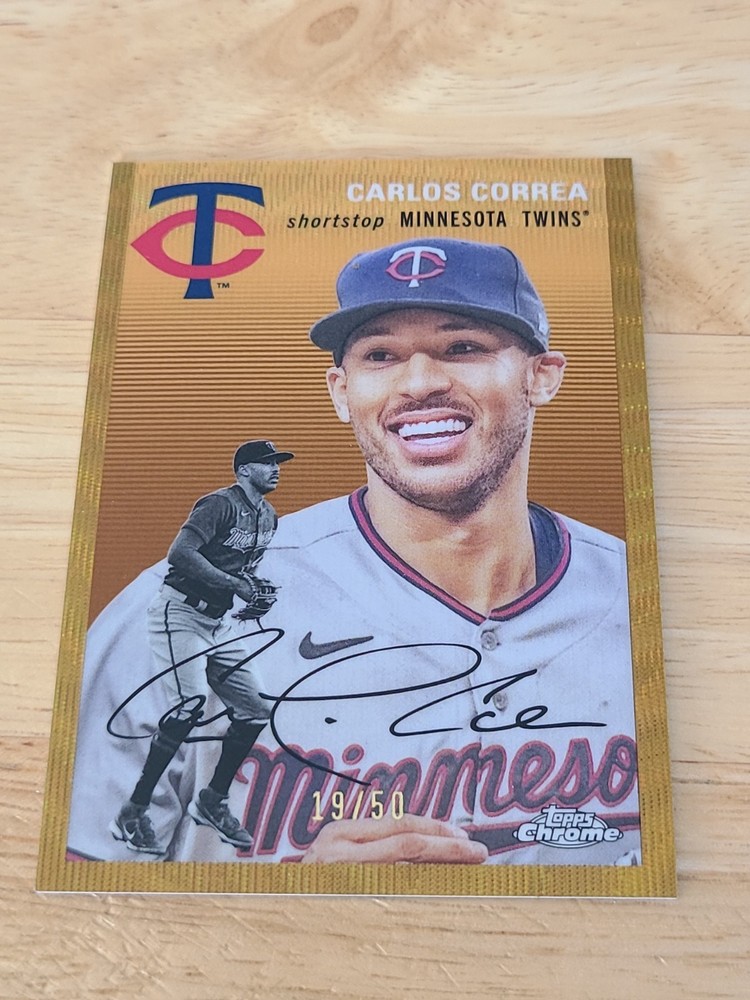 2023 Topps Chrome Platinum Gold Wave Refractor #244 Carlos Correa /50 Twins $$$