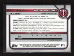 2022 Bowman Chrome #BCP-171 Yasser Mercedes Prospects Mojo Refractor