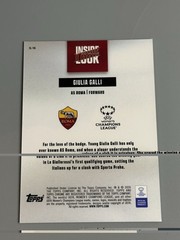 Giulia Galli 2025-26 Topps Chrome Women’s UEFA Inside Look Rookie IL-14 Roma